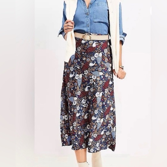 LOFT Dresses & Skirts - The Loft Floral Midi Skirt
